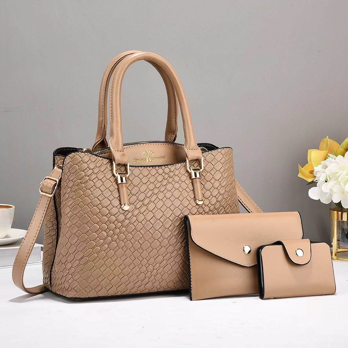 Baddie Vibe Hand Bag, and Clutch Set