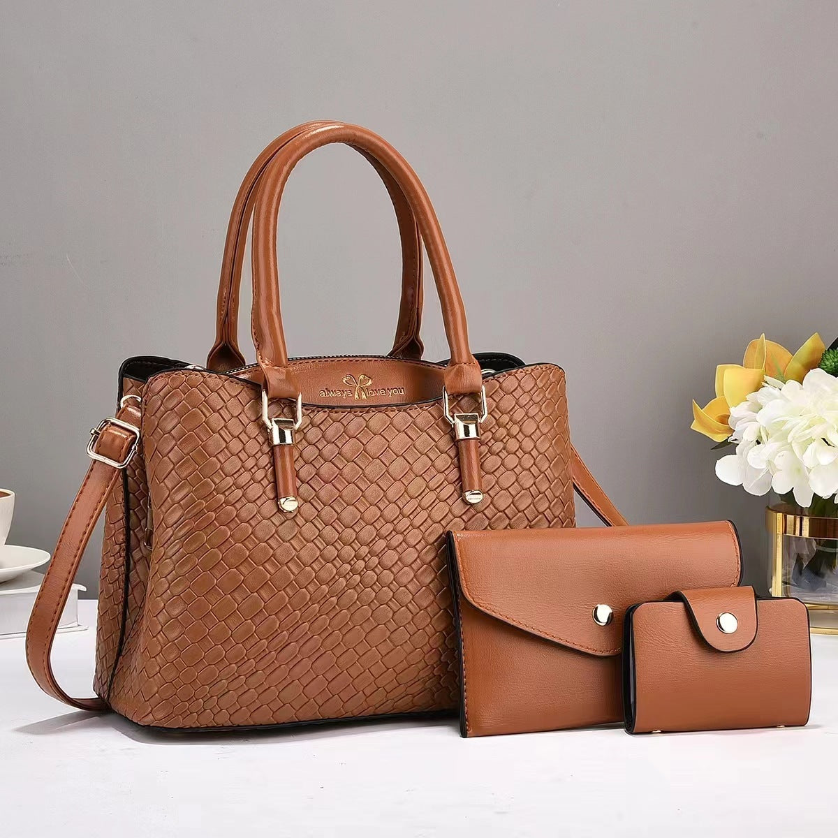 Baddie Vibe Hand Bag, and Clutch Set