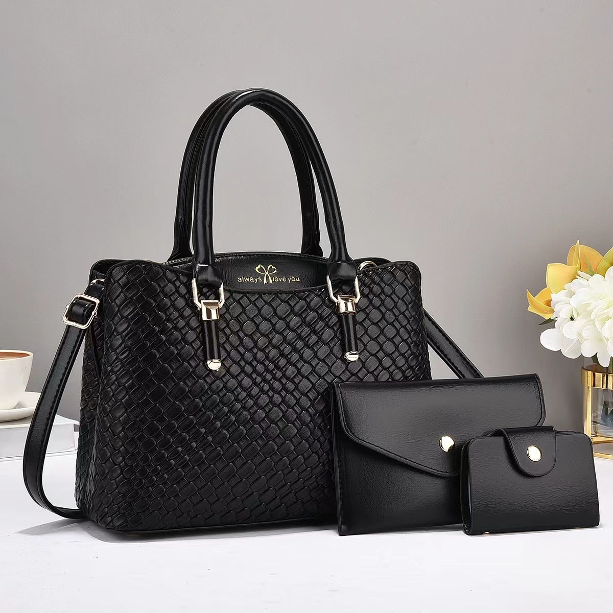 Baddie Vibe Hand Bag, and Clutch Set