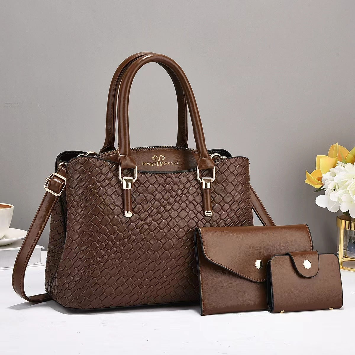 Baddie Vibe Hand Bag, and Clutch Set